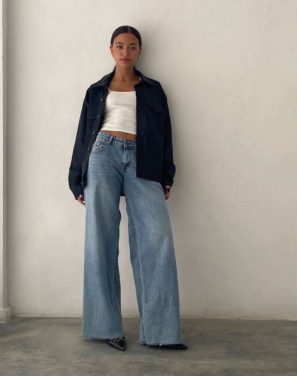 Veste oversize Colleen en PU noir