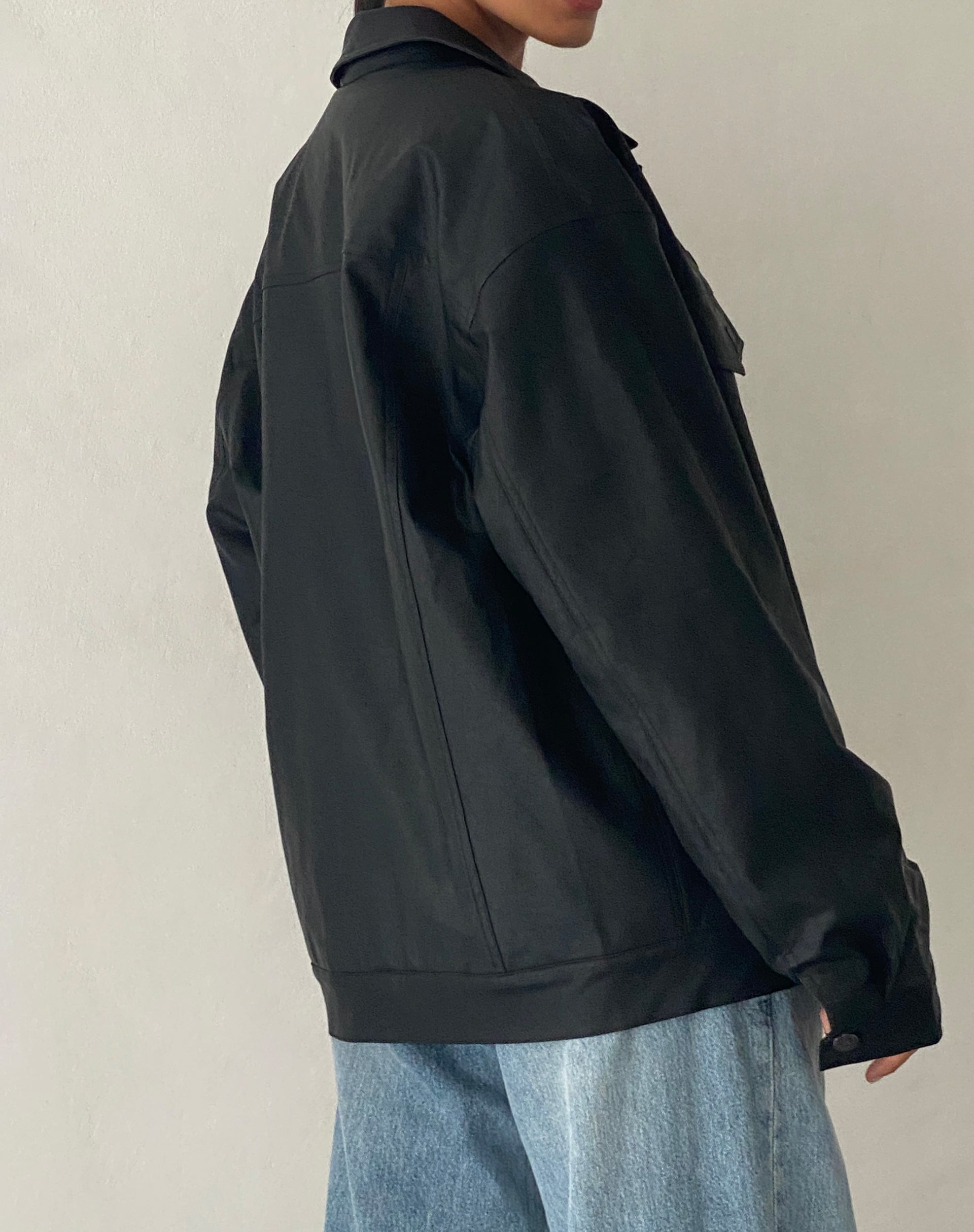 Image de Colleen Veste Moto surdimensionnée en PU Noir