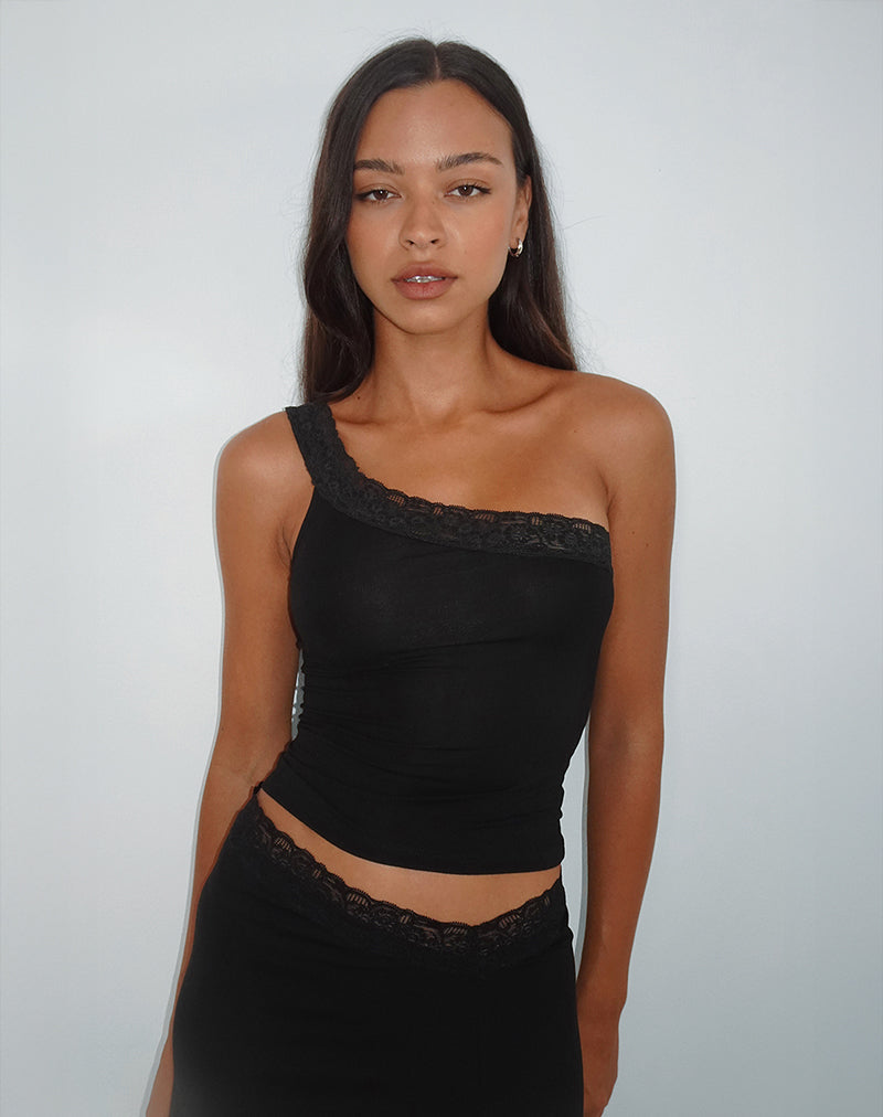 Image de Cordia One Shoulder Top in Black