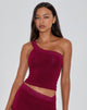 Image de Cordia One Shoulder Top in Burgundy