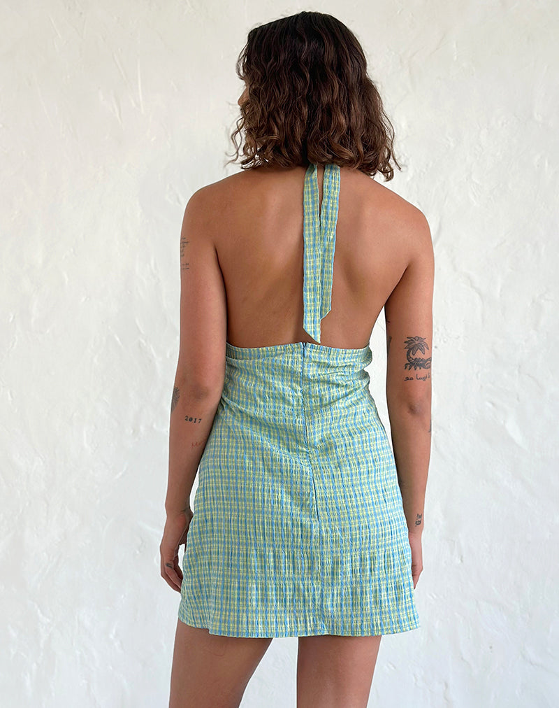 Image de Corla Mini Dress in Check Green