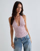 Image de Cosimo Halter Top in Diagonal Stripe Baby Pink