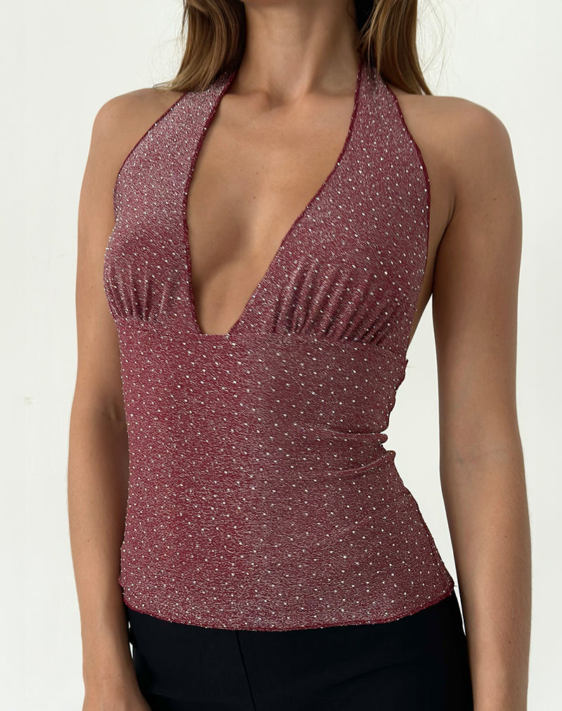 Image de Cosimo Halter Top in Dotty Lurex Pink