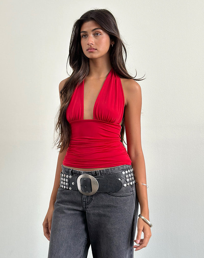 Image de Cosimo Halterneck Top in Red