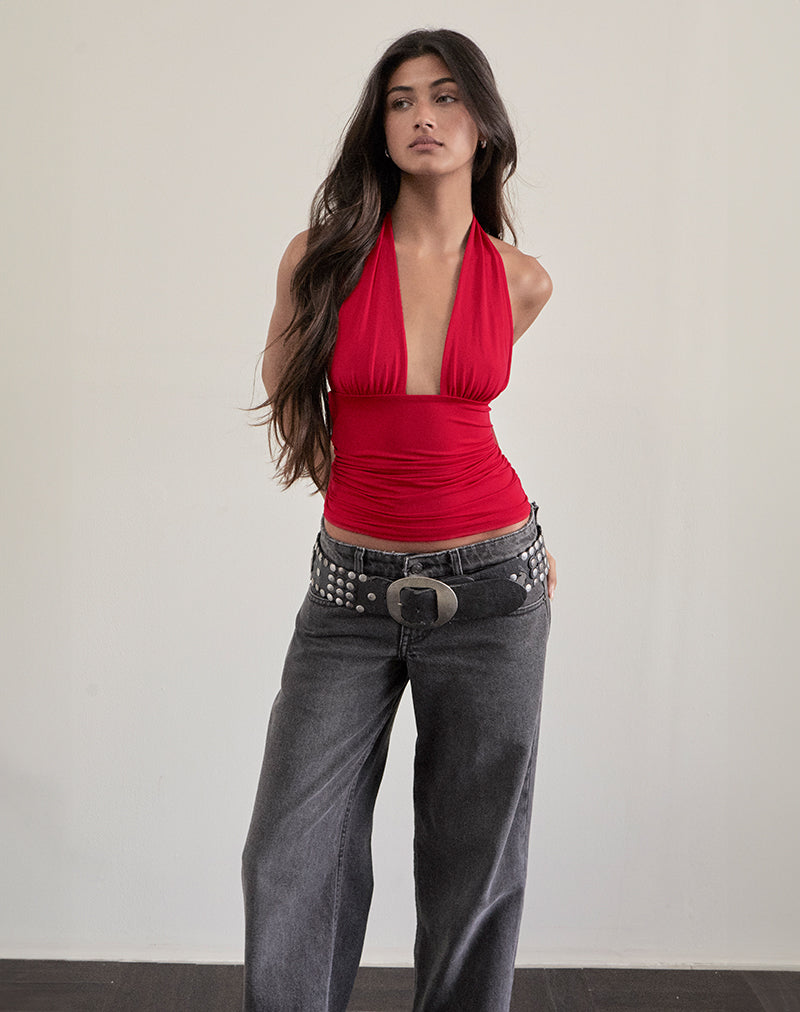 Image de Cosimo Halterneck Top in Red