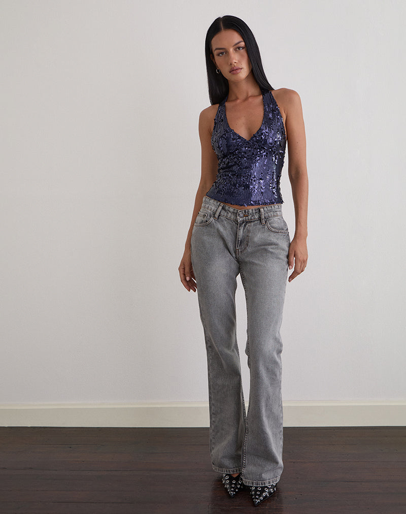 Image de Cosio Halter Top in Mix Sequin Navy