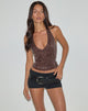 Image de Cosio Halterneck Top in Mixed Sequin Brown