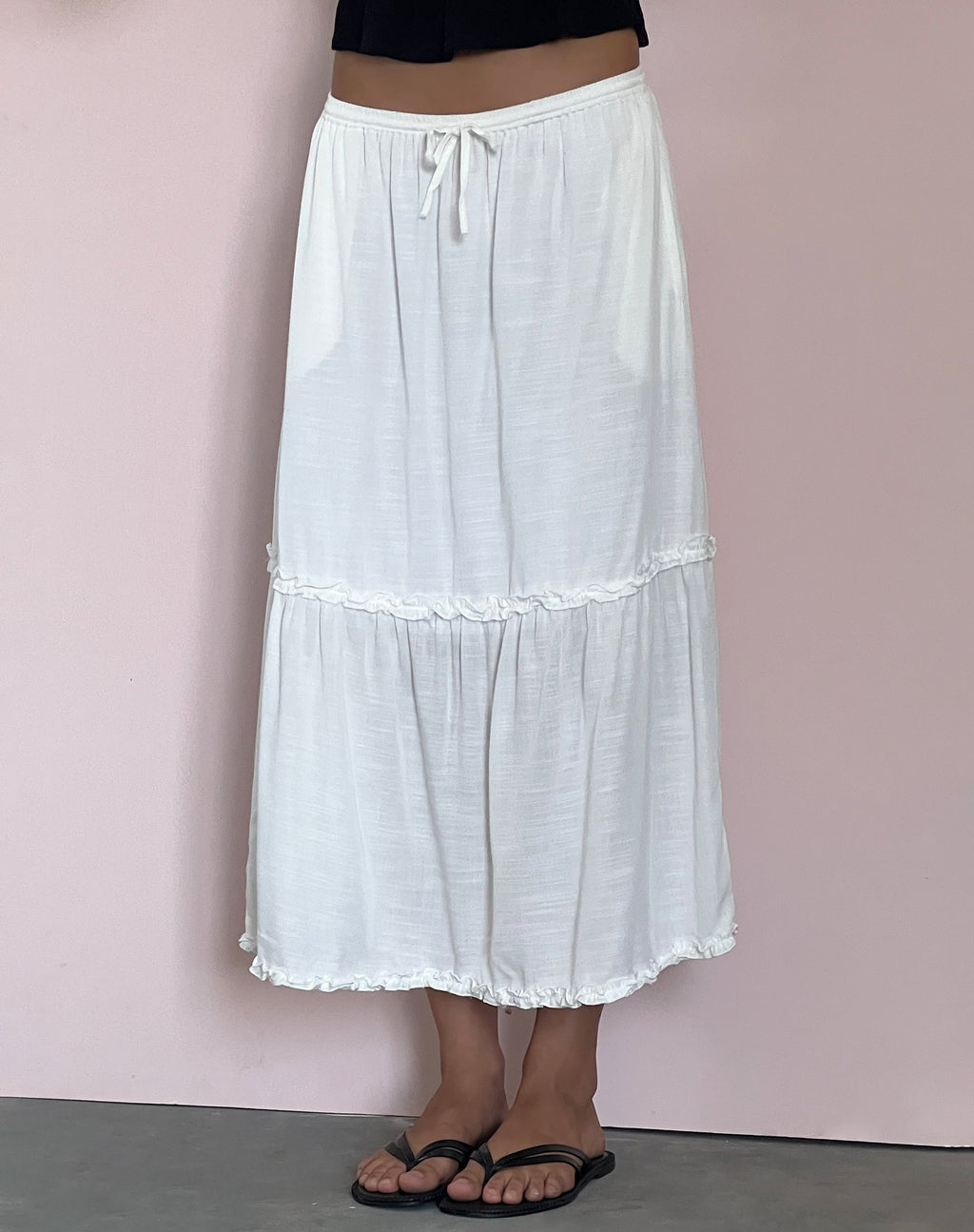 Jupe midi Iyana, blanc cassé