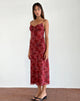 Image de Coya Midi Dress in Fairy Floral Burgundy Flock