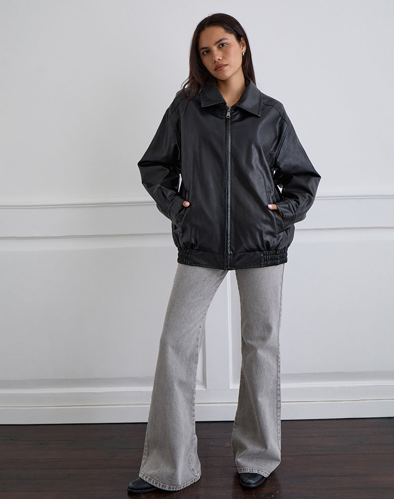 Image de la veste Cavita en PU noir