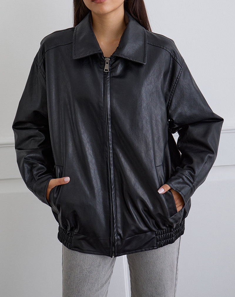 Image de la veste Cavita en PU noir