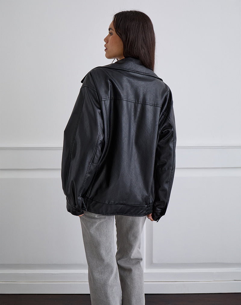Image de la veste Cavita en PU noir