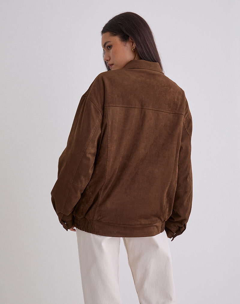 Image de la veste Cavita en faux daim marron