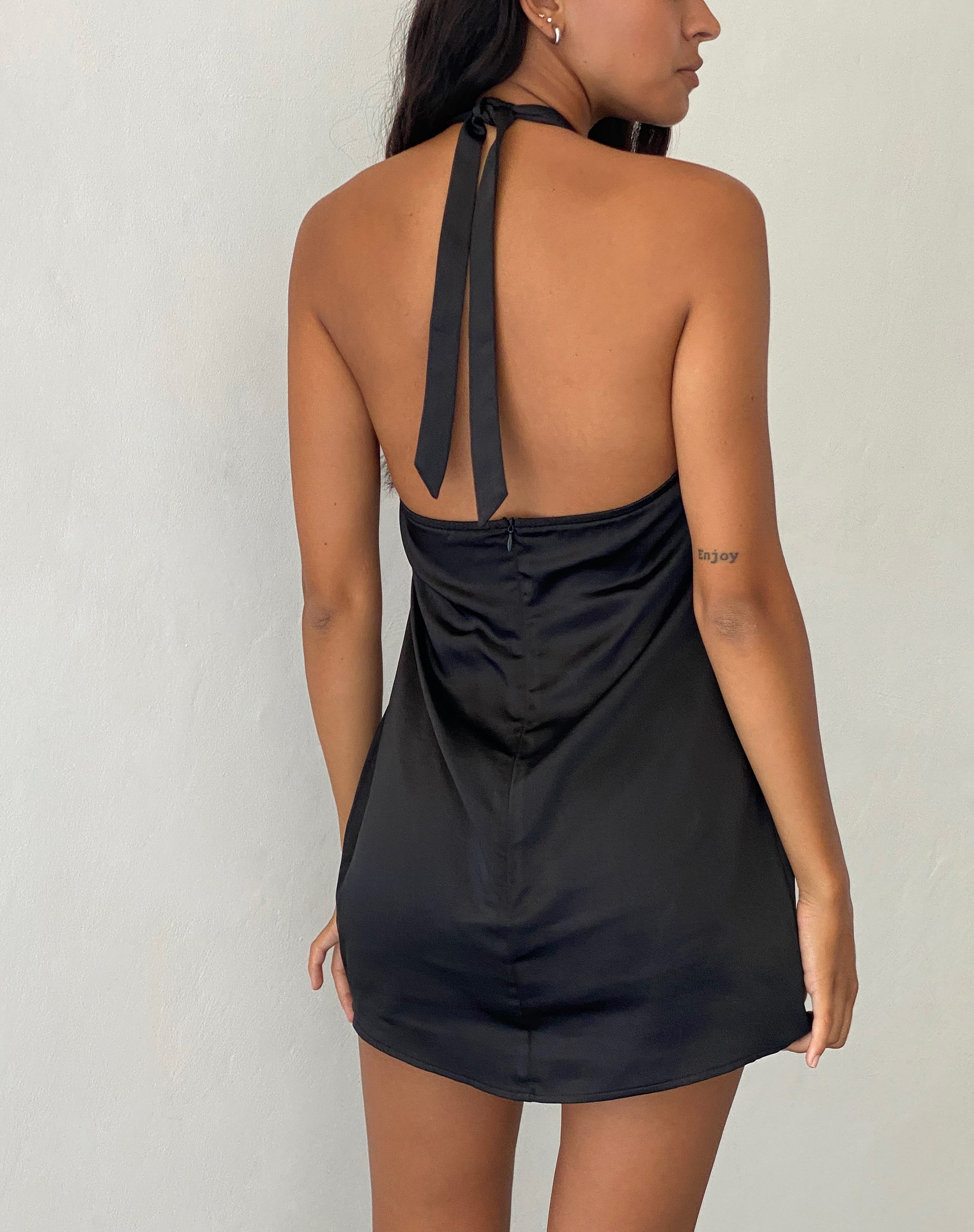Image de Coda Slip Dress in Satin Black