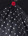 Satin noir à pois