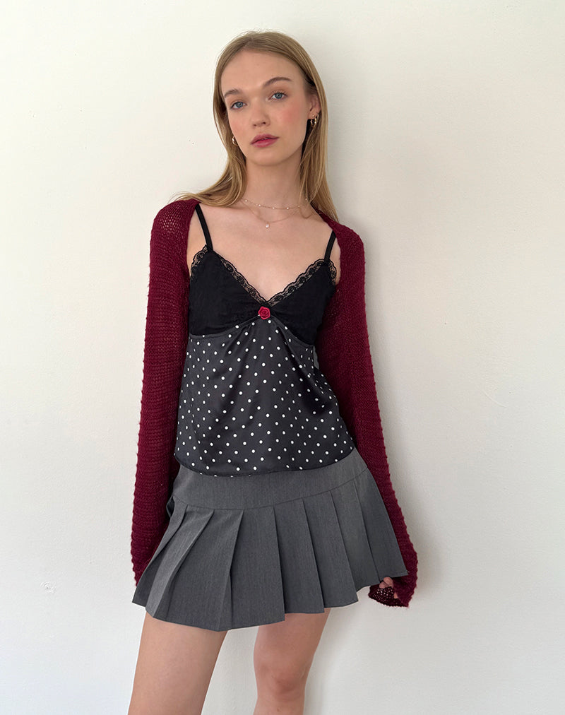 Image de Dalinda Cami Top in Black Polka Dot Satin