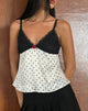 Image de Dalinda Cami Top in Black and White Polka Dot Satin