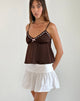 Image de Dalinda Cami Top in Brown with Pink Rosette