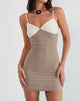 Image of Dalsher Mini Dress in Ivory Brown Crochet Lace Mix