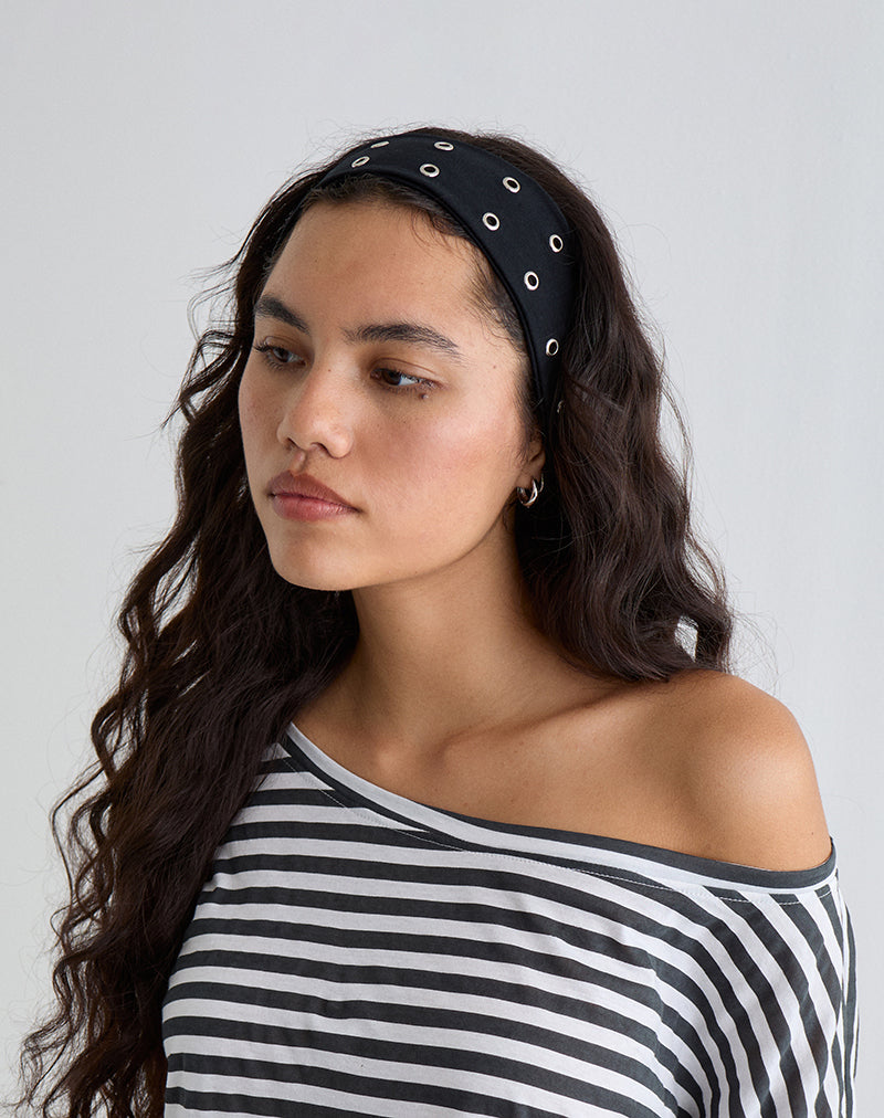 Bandeau à œillets en noir