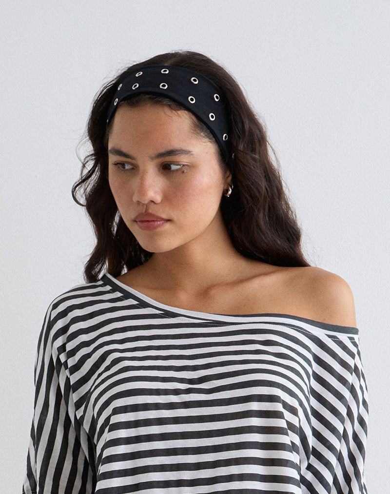 Image du bandeau à œillets en noir