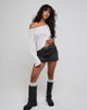 Image de Damian Off The Shoulder Long Sleeve Basic Top in Ivory