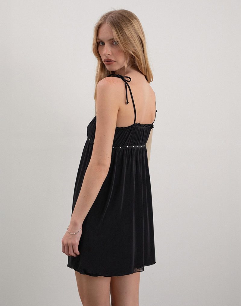 Image de la mini robe Damiera en noir