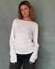 Image de Damon Baggy Long Sleeve Top in White Tissue Jersey