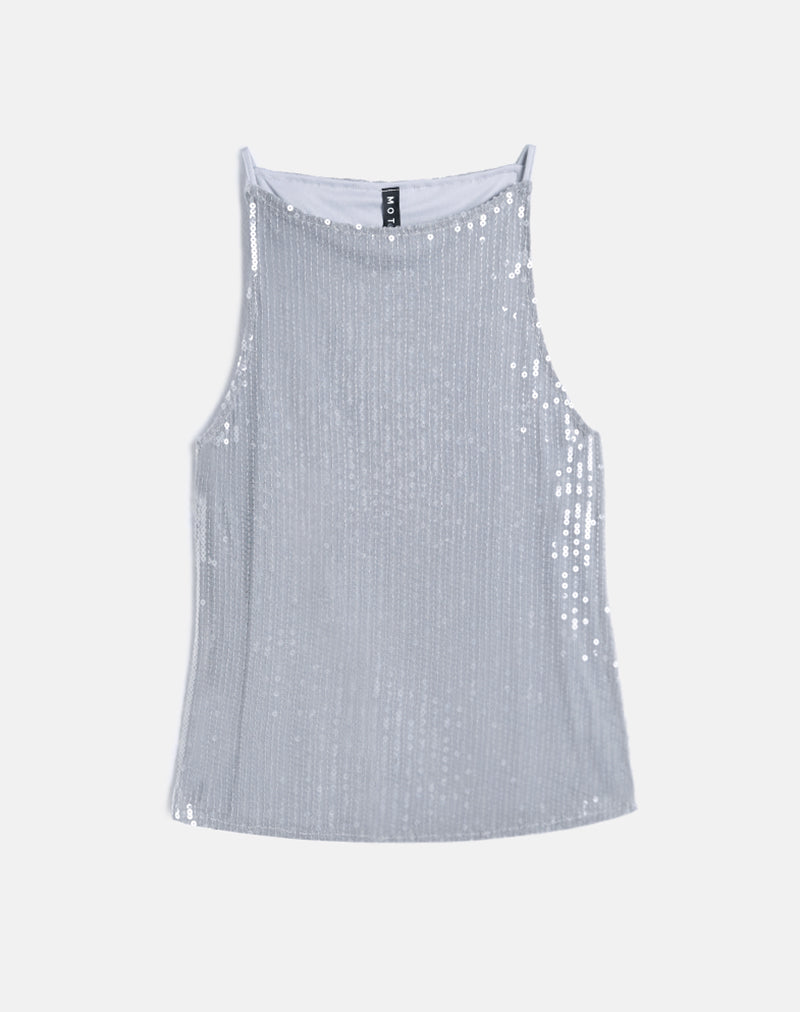 Image de la veste Damske en paillettes transparentes teintées Gris