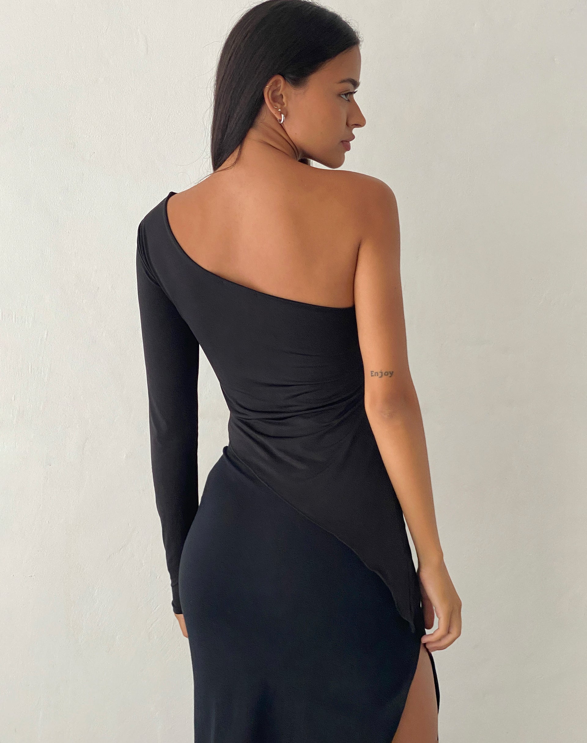 Image de Dania One Shoulder Top in Slinky Black