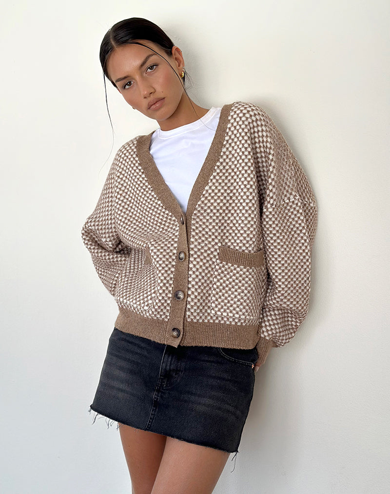 Image de Danov Cardigan en vichy marron