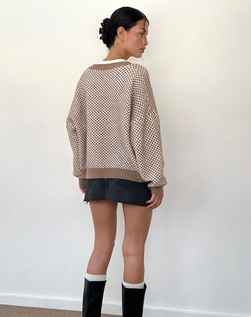 Image de Danov Cardigan en vichy marron