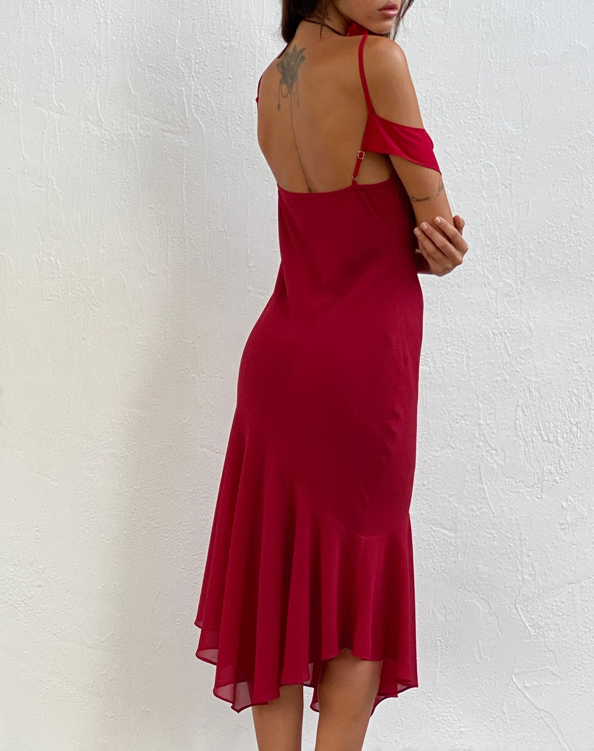 Image de Dansya Midi Chiffon Dress in Red
