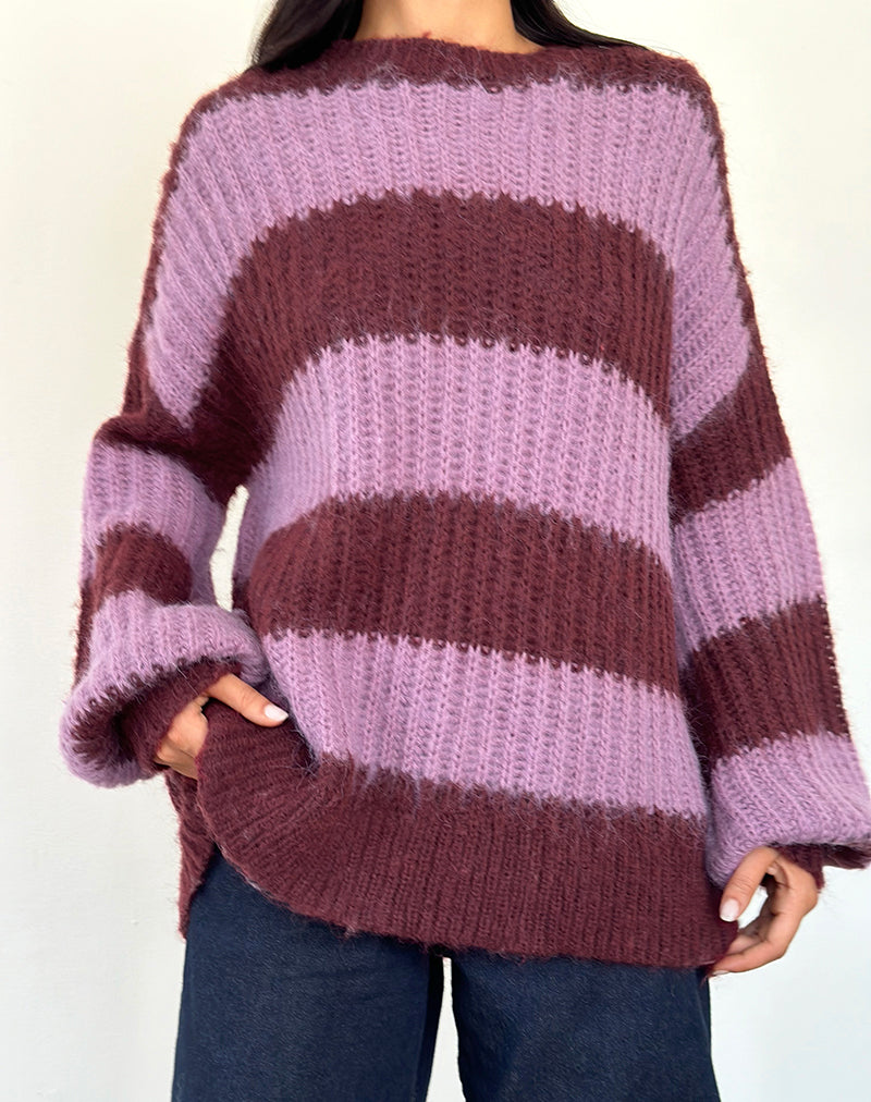 Image du pull Daren à rayures violettes