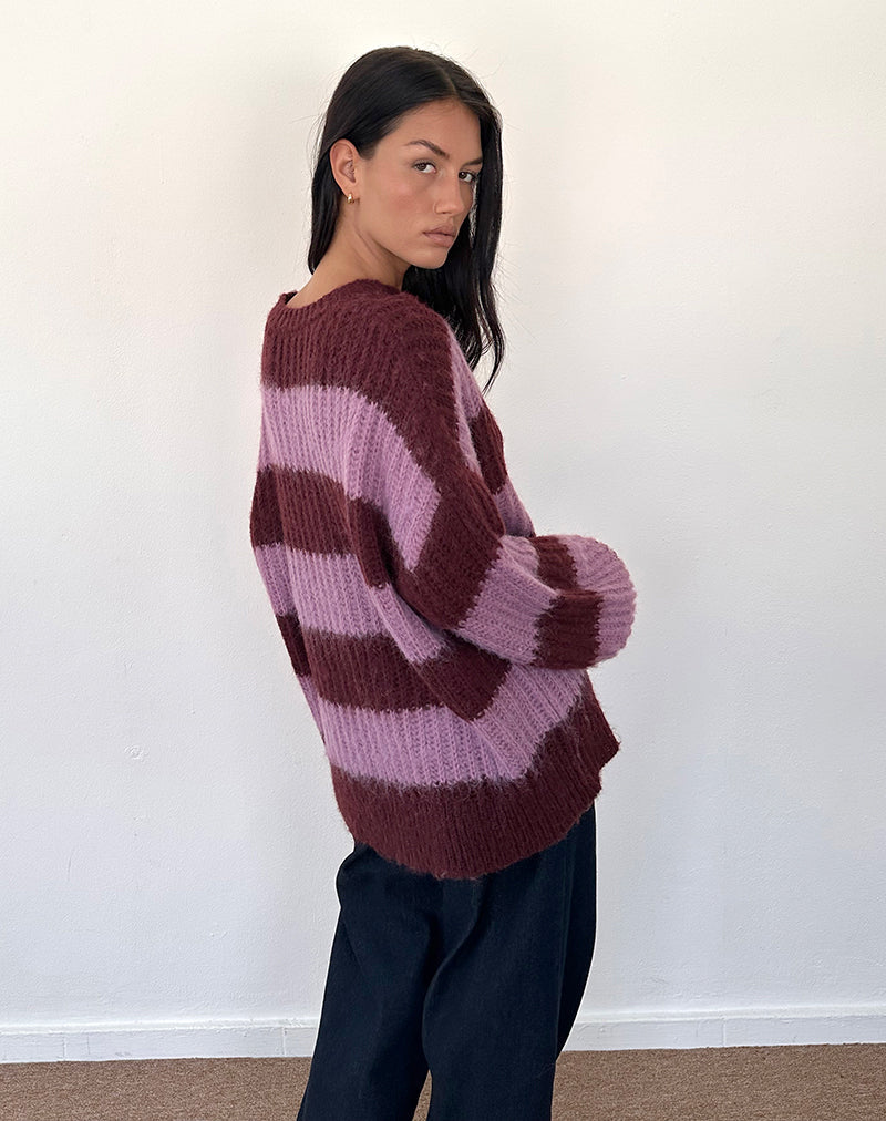 Image du pull Daren à rayures violettes