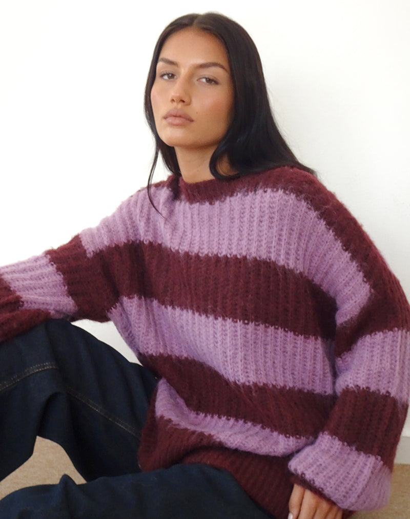 Image du pull Daren à rayures violettes