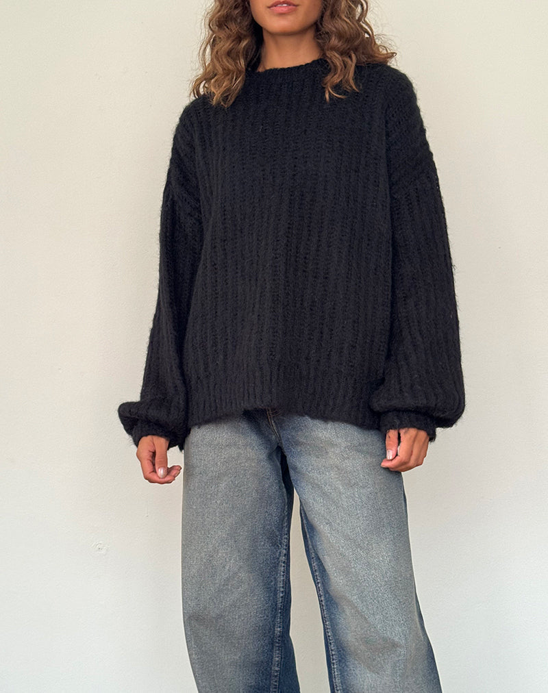 Image de Daren Jumper surdimensionné en tricot, noir