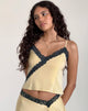 Image de Darena Cami Top in Buttermilk with Grey Lace