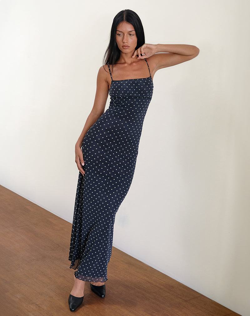 Image de Darsih Maxi Dress in Heart Flock Navy and Yellow
