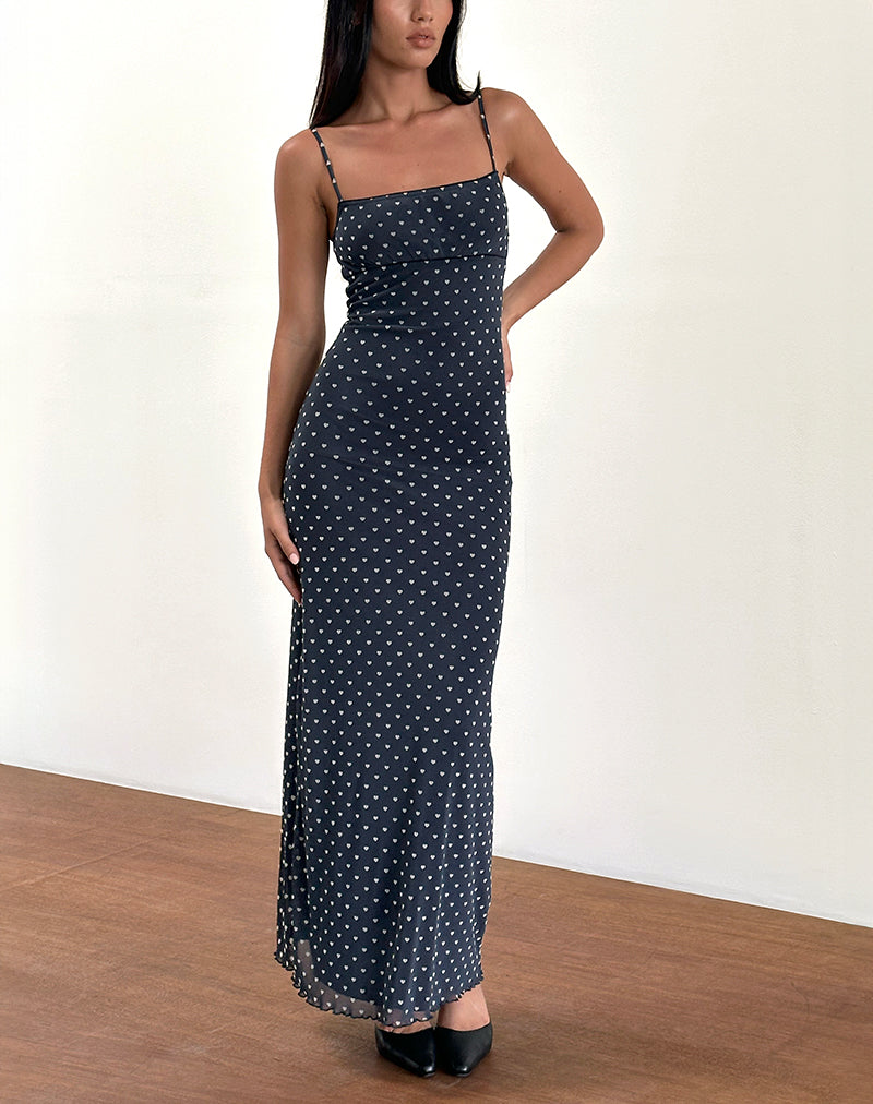 Image de Darsih Maxi Dress in Heart Flock Navy and Yellow