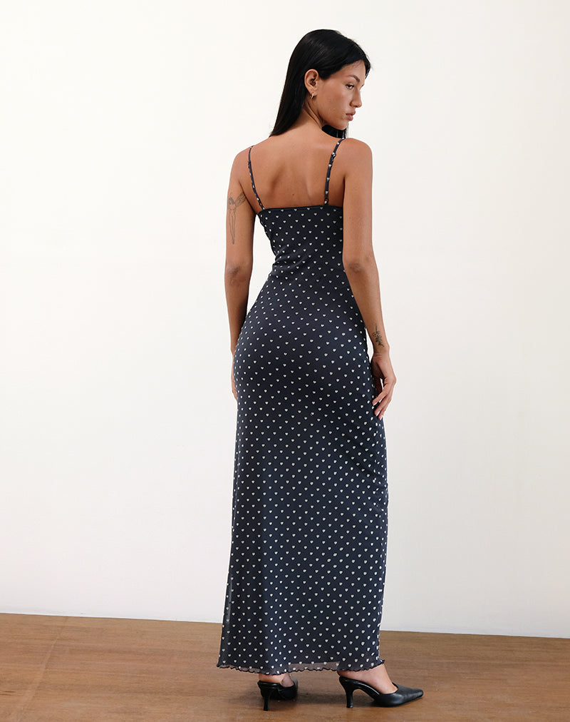 Image de Darsih Maxi Dress in Heart Flock Navy and Yellow