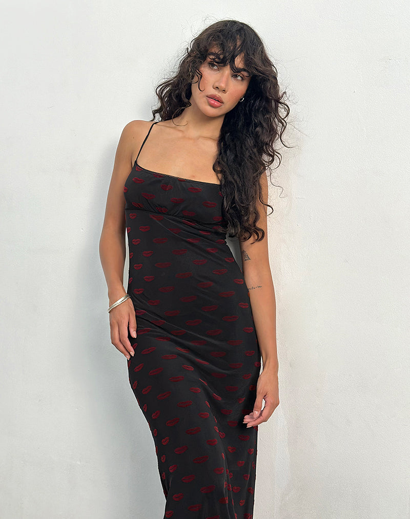 Image de Darsih Maxi Dress in Lips Flock Black