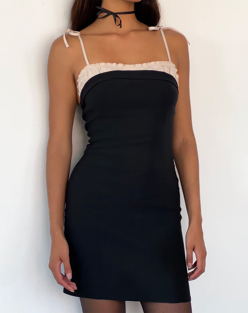 Mini robe Daruka en satin noir