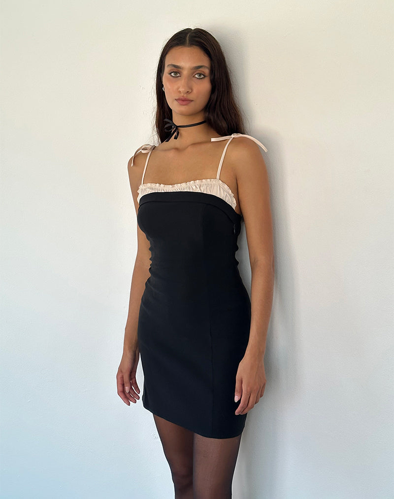 Mini robe Daruka en satin noir