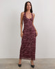 Image de Datari Maxi Dress in Mesh Tonal Paisley Plum