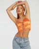 image de Datuk Crop Top in Satin Tangerine
