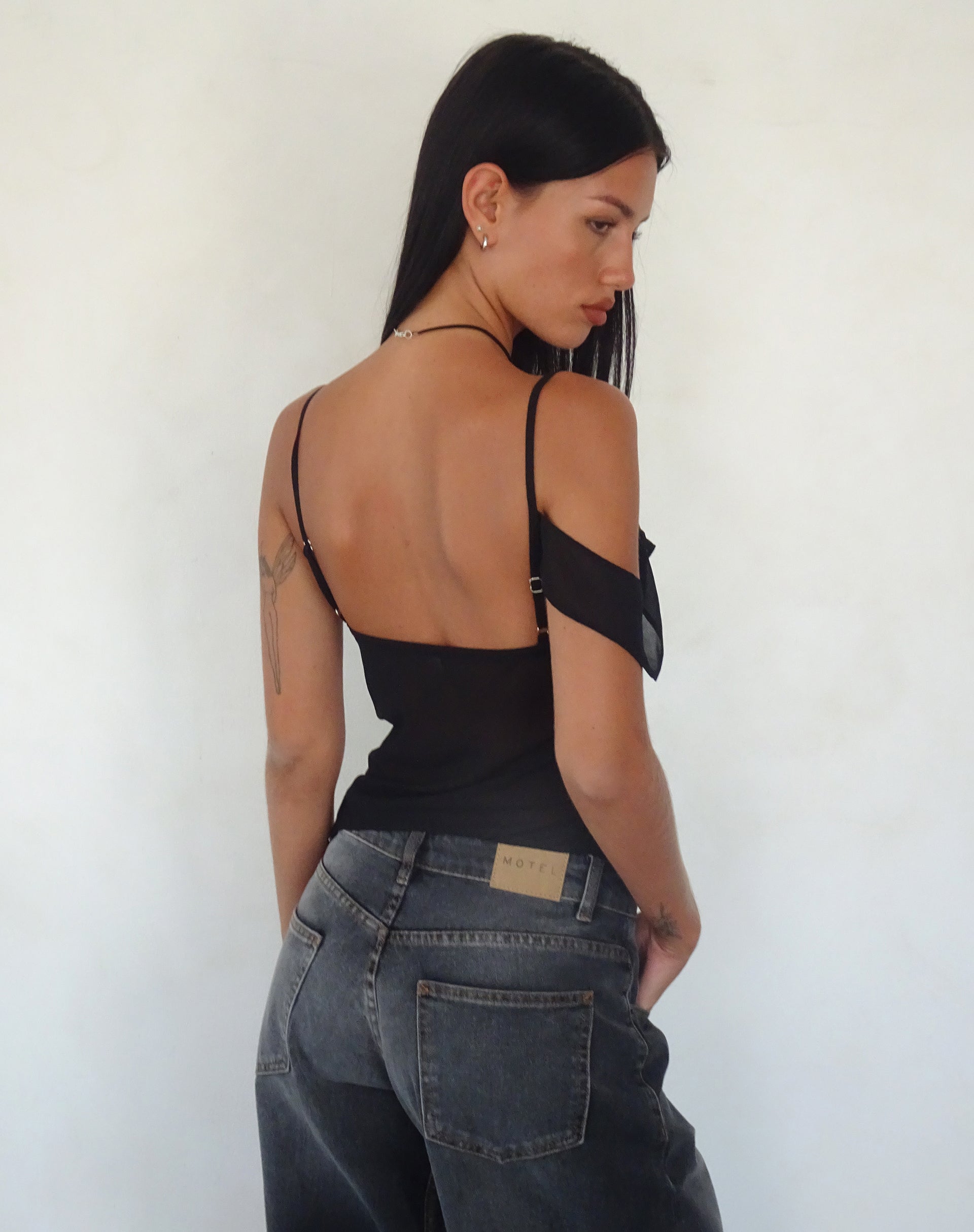 Image de Davila Top in Chiffon Black