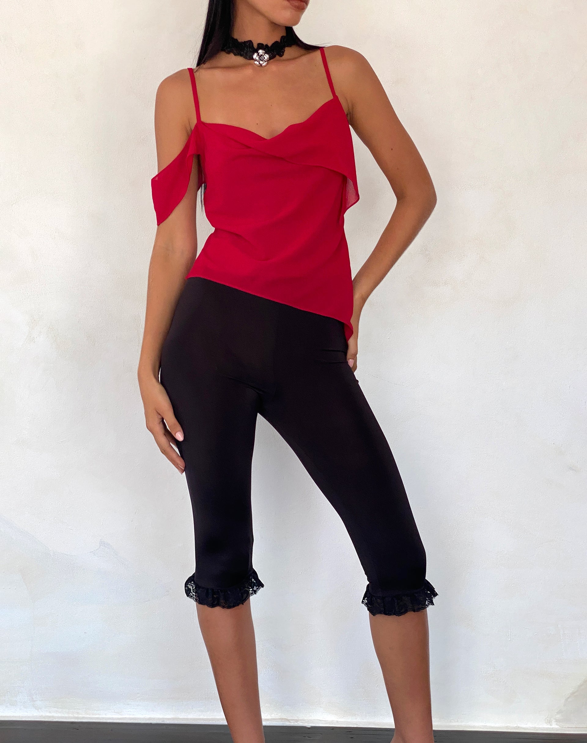 Image de Davila Top in Chiffon Deep Red