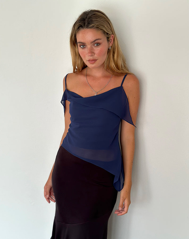 Image de Davila Top in Chiffon Ocean Storm