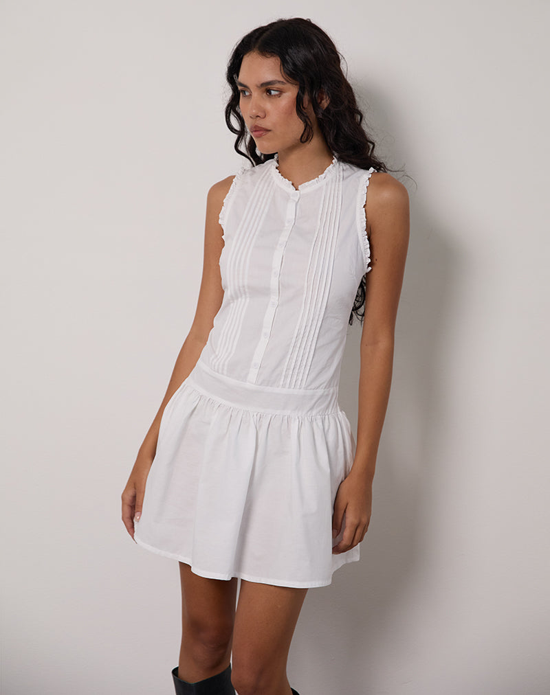 Image de la mini robe Dayara en popeline blanche